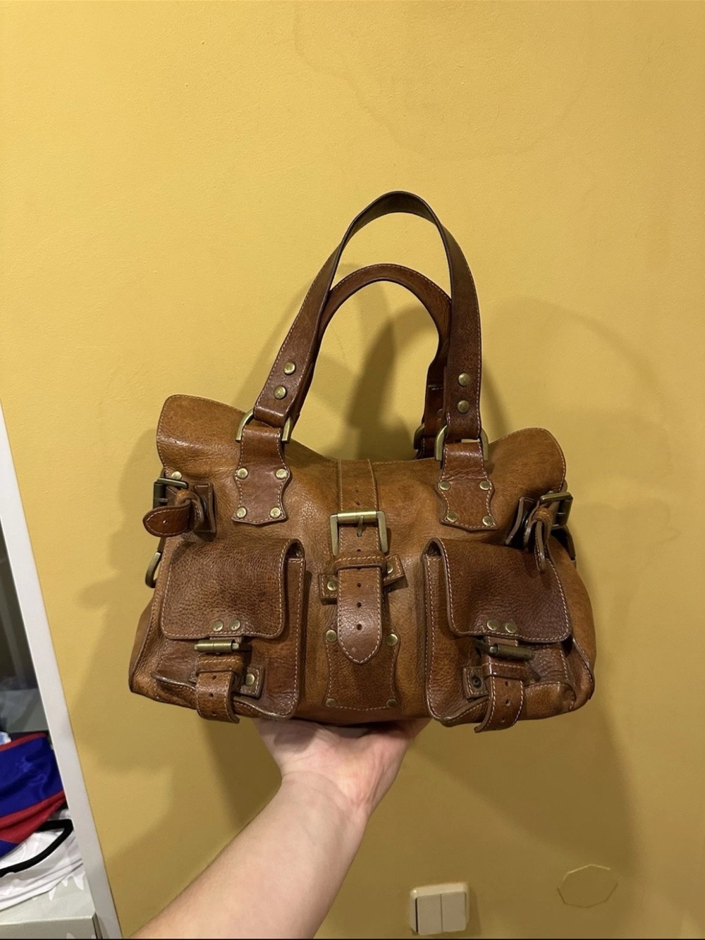 Mulberry Brown Leather Buckle Satchel